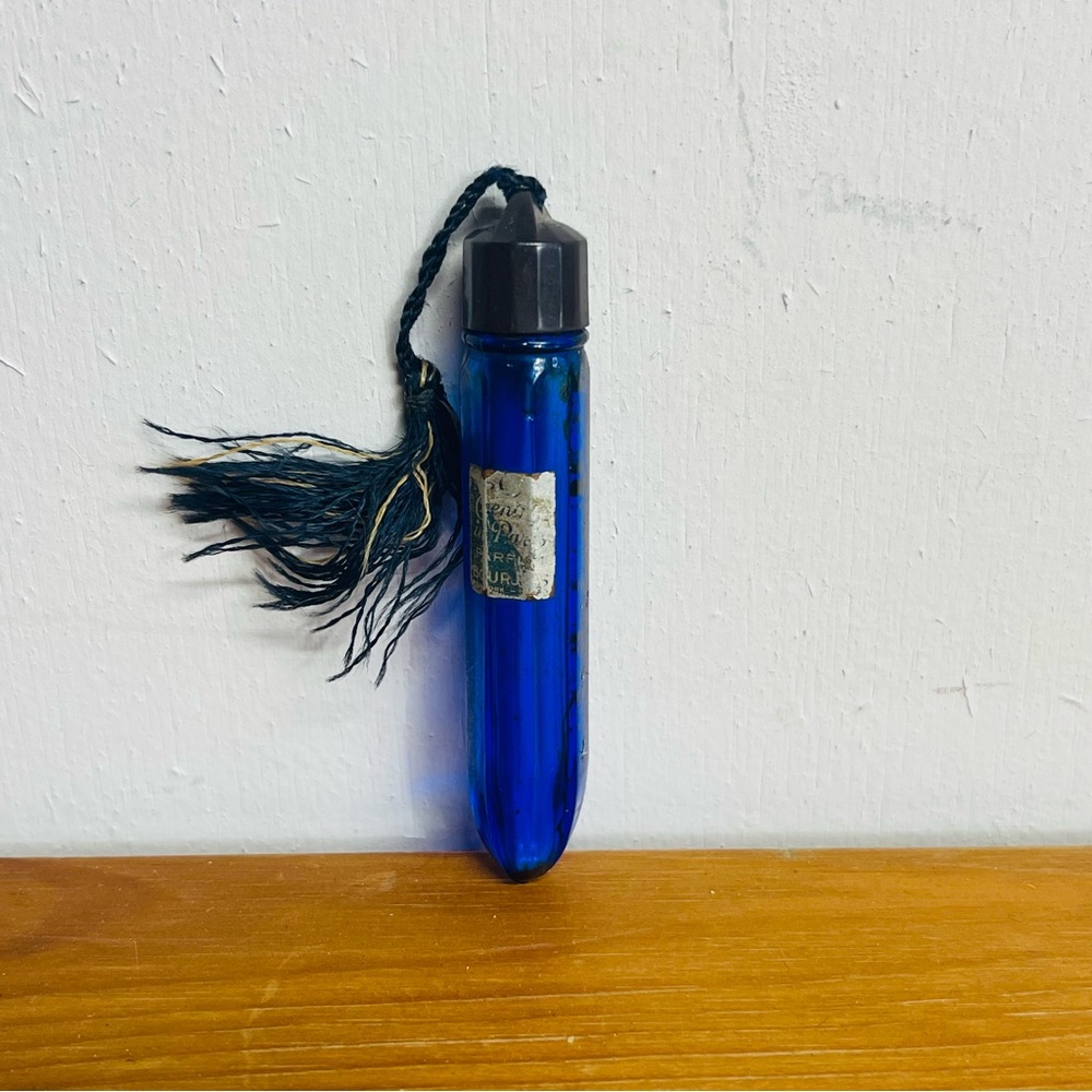 Evening In Paris Bourjois Real Parfum Perfume Blue Glass FRANCE ANTIQUE Empty - Picture 3 of 8